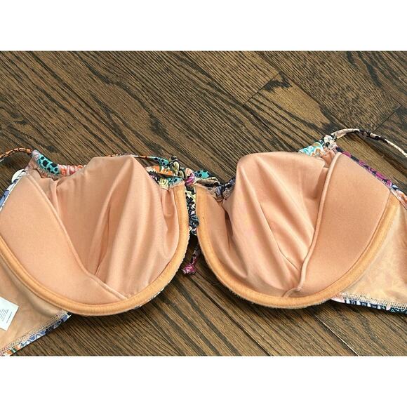 Artesands Salmagundi Multi Degas Bikini Top Size 14 Tropical Underwire NWT - Picture 9 of 15